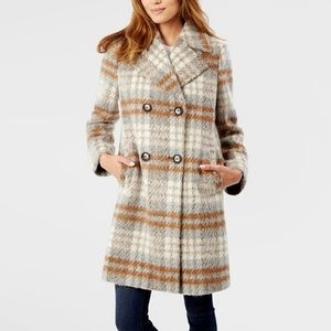 Double Breasted Wool Blend Coat, Main, color, CAMEL MULTI PLAID